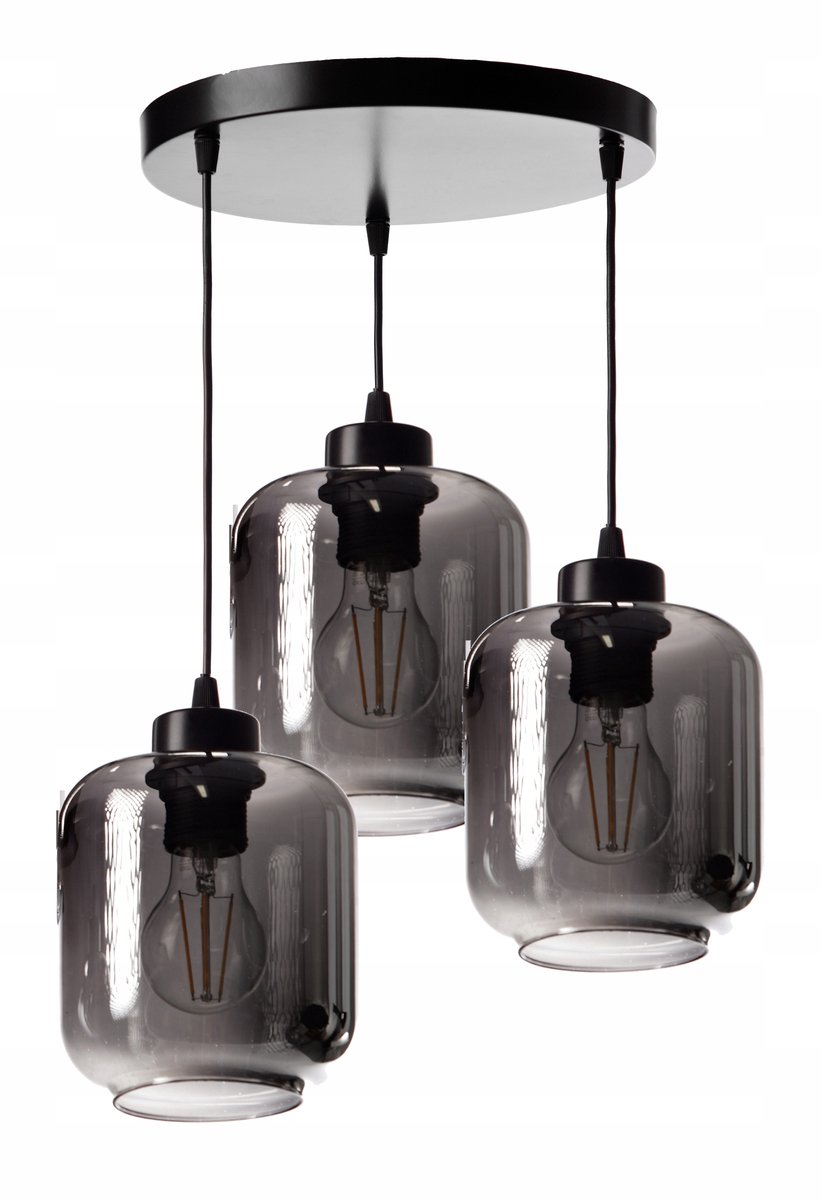 Luxe Hanglamp Lucky Glass Zwart E27 3-lichts