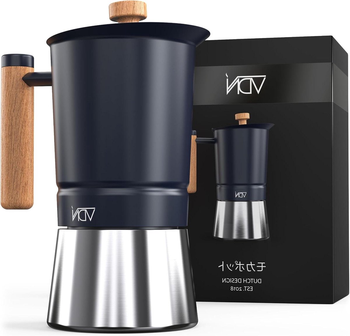 Espresso Maker - Koffie Percolator - Thuis Koffie Zetten - Geschikt voor Inductie - 300 ml 6 Kops - Zwart