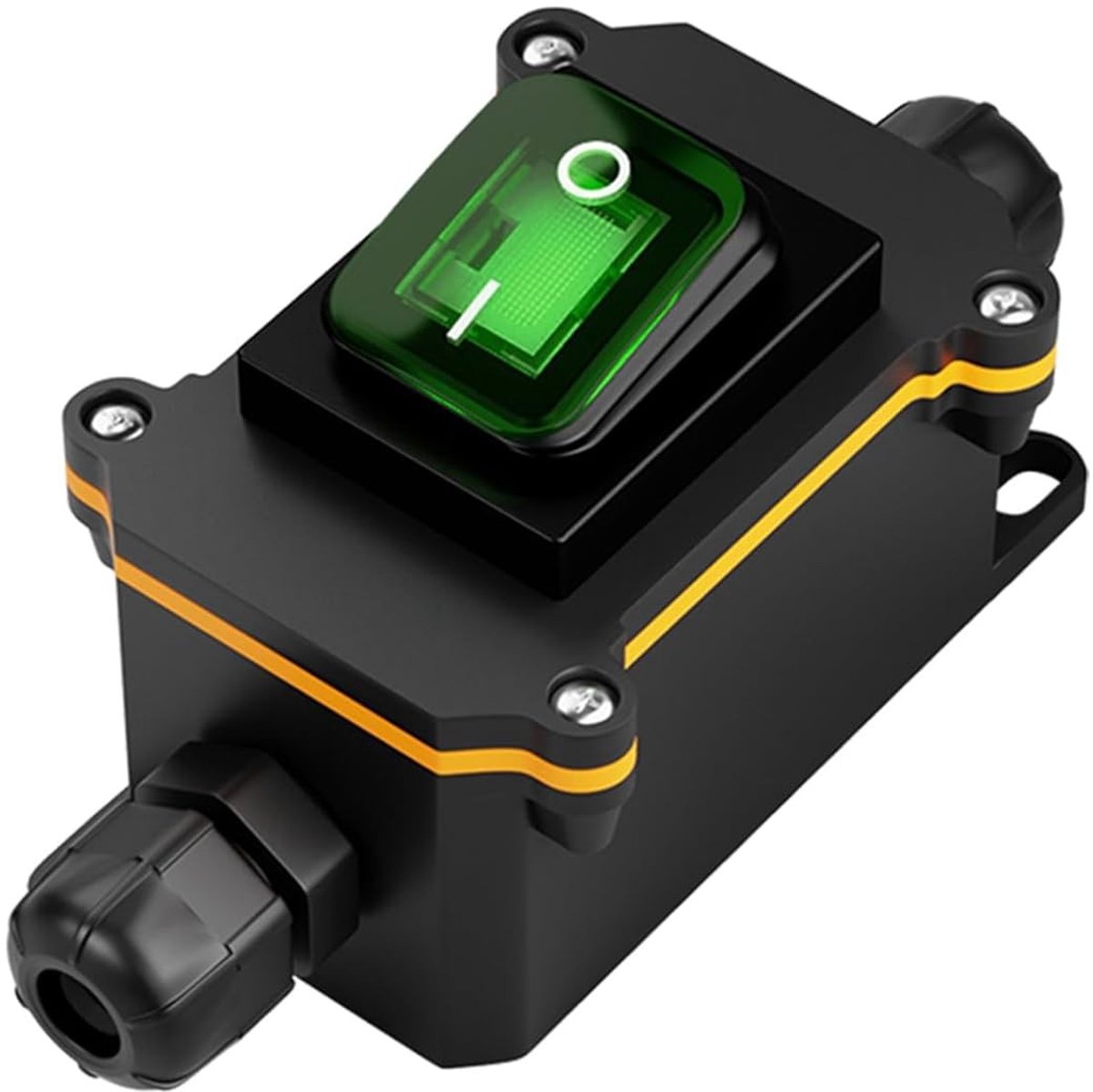 Multifunctionele Waterdichte Buitenbediening met Groene Plastic Schakelaar, IP65 DPST Schakelaar, 110-220V 30A, Elektrische Controlekast, Dubbele Aan/Uit Schakelaar voor Buitengebruik