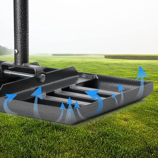 Houten grasriek met zwarte metalen tanden, 183 cm lang voor efficiënt tuinonderhoud van Houten — afbeelding 5