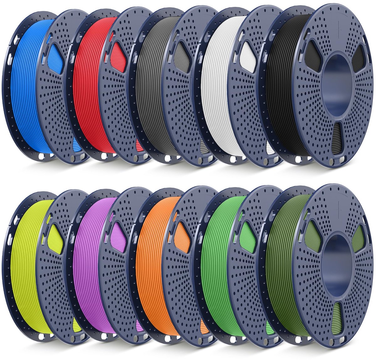 SUNLU Bundle 10 kleuren PLA-filament mat, 1,75 mm, PLA-filament mat voor 3D-printers, 250 g/spoel, totaal 2,5 kg - ShopVlot
