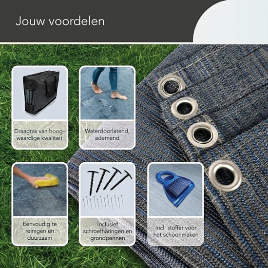LNMsolutions® Voortent tapijt - Campingtapijt Voortenttapijt - Voortent tapijt Antraciet - Grijs - 300cm x 250cm x 1cm van Lnmsolutions — afbeelding 2