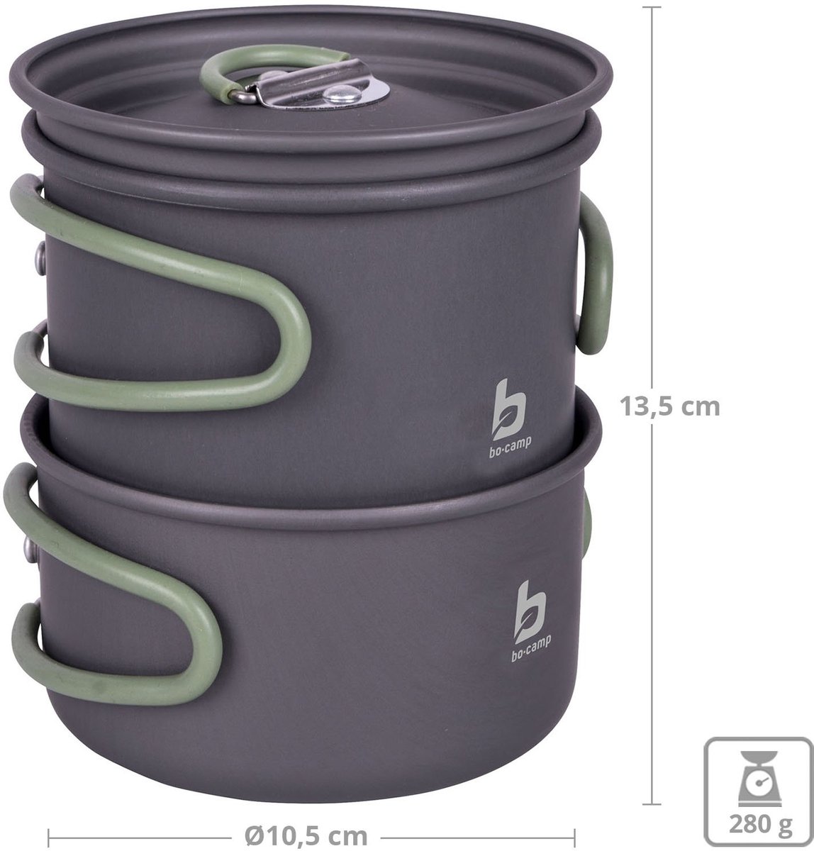 Bo-Camp Pannenset - Explorer - 2-Delig - Hard anodized - Aluminium