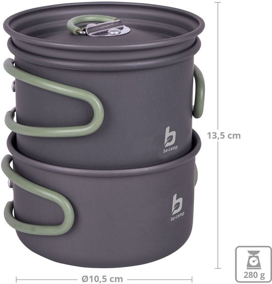 Bo-Camp - Pannenset - Explorer - 2-Delig - Hard anodized - Aluminium van Bo-Camp — afbeelding 4
