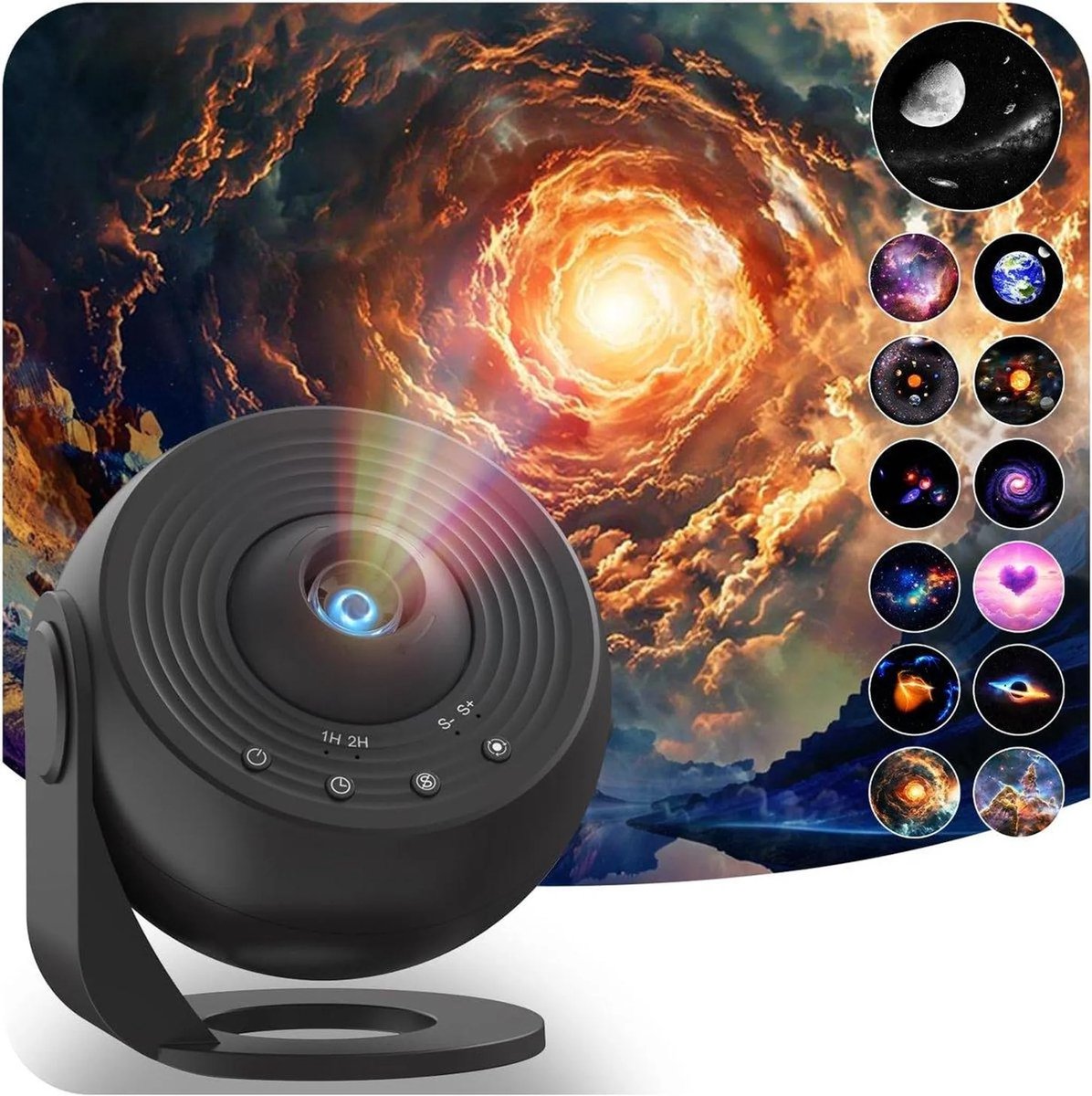 casalora - Galaxy Projector - Premium 13-in-1 Projectorlamp - Sterren projector - Sterrenprojector Planetarium - Sterrenhemel - Nachtlampje - Sterrenhemel Projector - Galaxy Lamp - Universum - Zwart