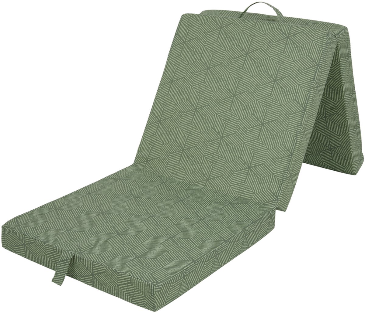 Densi Opvouwbaar matras - 3-delig vouwmatras - Tommy - groen - wasbare hoes - Logeermatras - logeerbed - 190x63x8cm