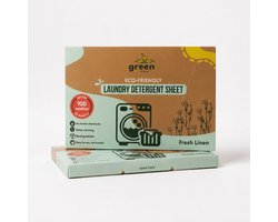 GreenFold Wasstrips - Fresh Linen - 100 Wasbeurten - Wasmiddel Strips - Wasmiddeldoekjes - Wasvellen - Wasdoekjes - Detergent Sheets - Laundry Strips