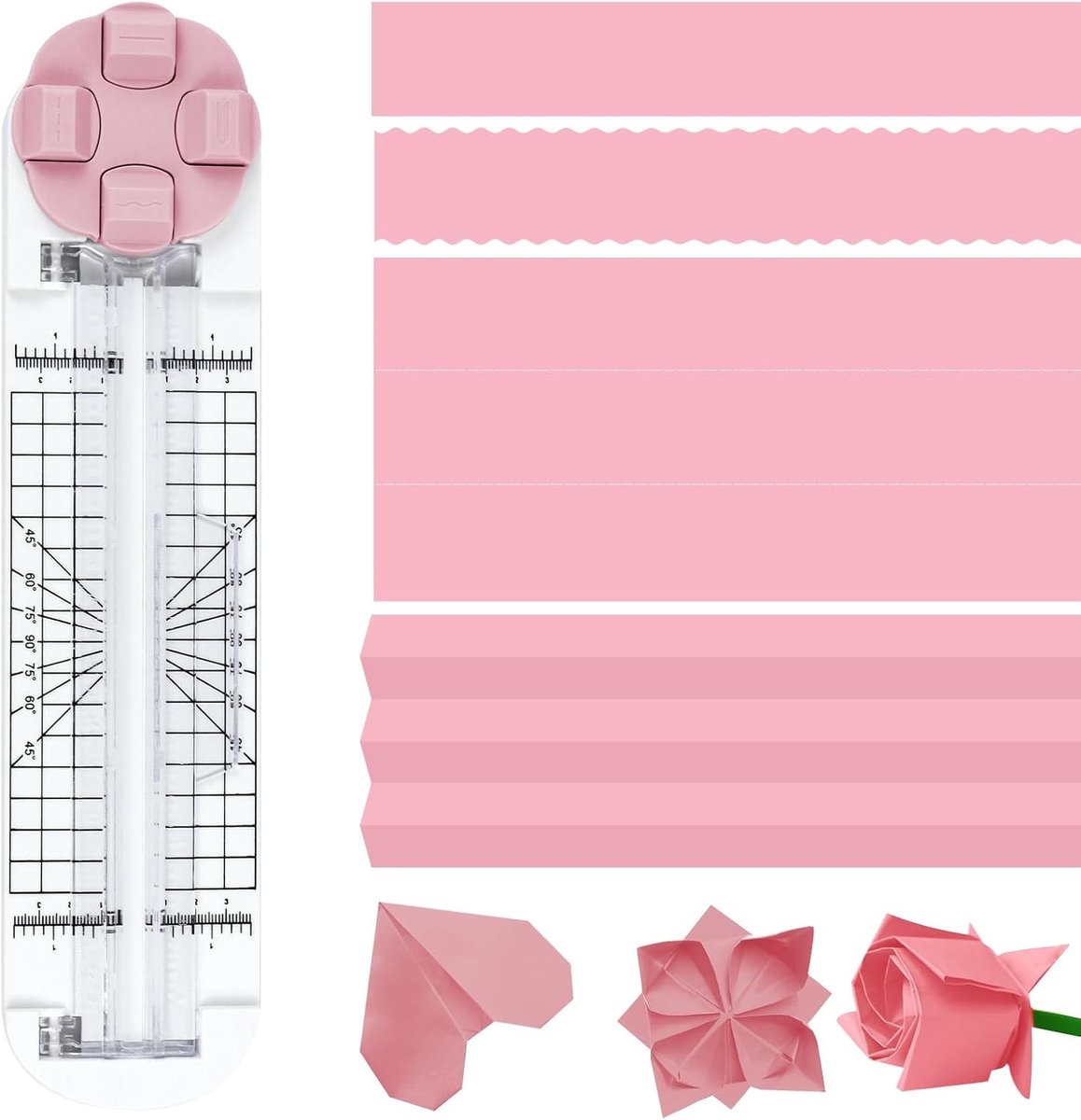 4-in-1 papier snijder met zijbescherming, brievenopener en scrapbooking tool voor papierwerk, golf- en lijnsnijders