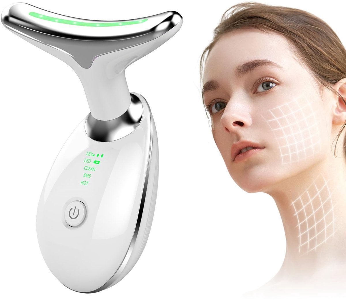 Casalora Huidverjongingsapparaat – Facelift Apparaat – Huidverzorging – USB Oplaadbaar – Gezichtsreiniger – LED Behandeling