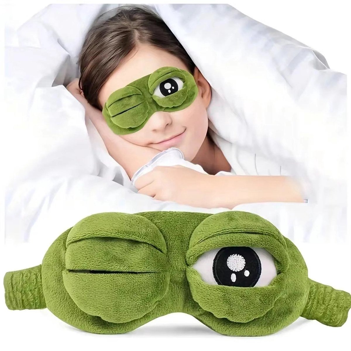Casalora Slaapmasker 3D Kikker – Verduisterend & Zacht – Comfortabel Oogmasker voor Reizen en Slaap – Unisex
