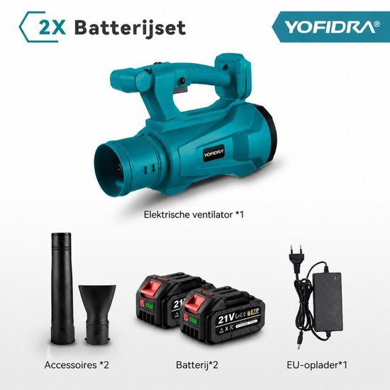 Yofidra Accu Bladblazer - 335 km/u Draadloze Blazer - Handblazer - met 2x 4.0Ah accu‘s - 6 versnellingen - voor tuin, bladeren, stof en sneeuw van Yofidra — afbeelding 3