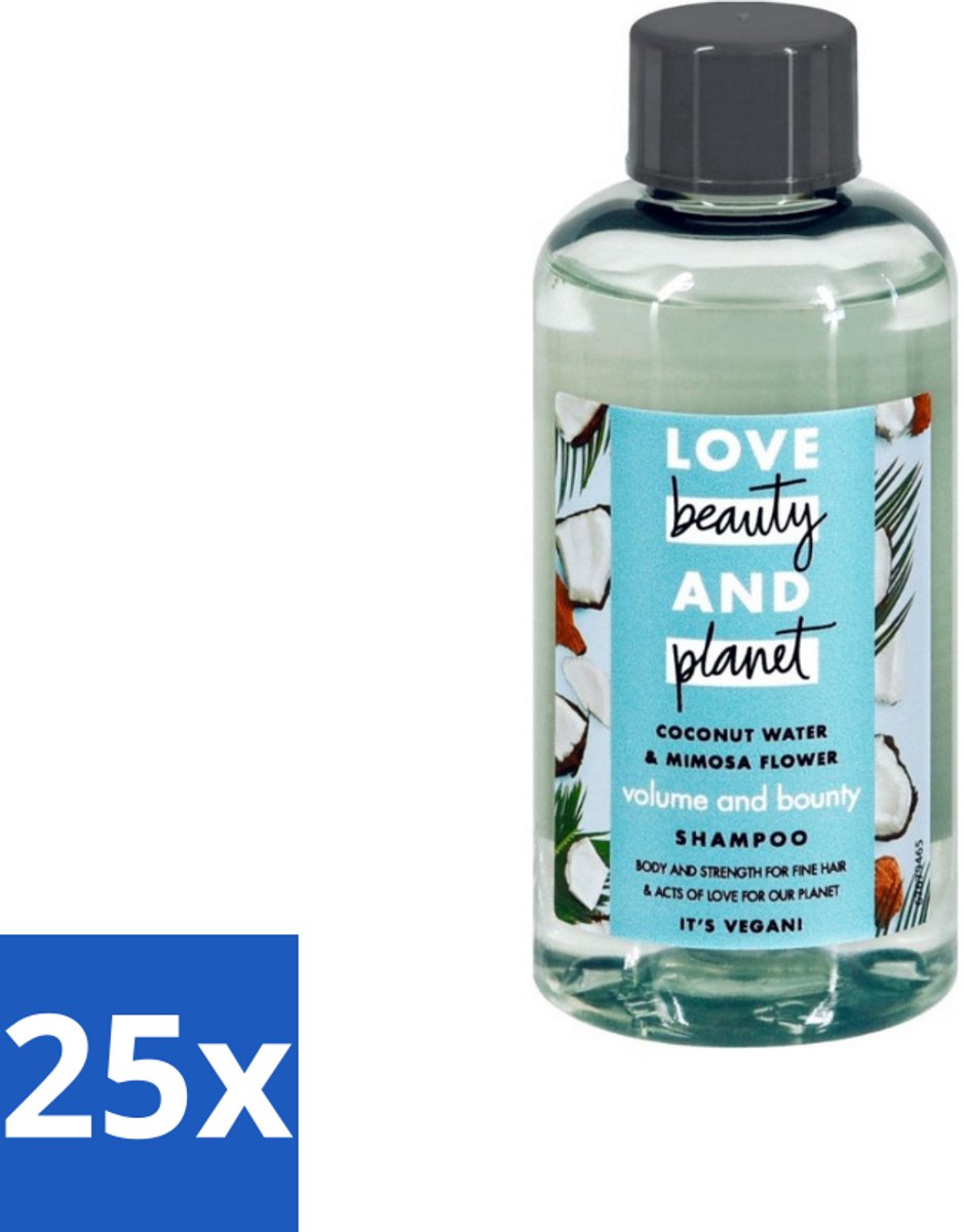 Love Beauty & Planet - Shampoo - Kokoswater & Mimosabloem - 100 ml - Bulkverpakking - 25 stuks