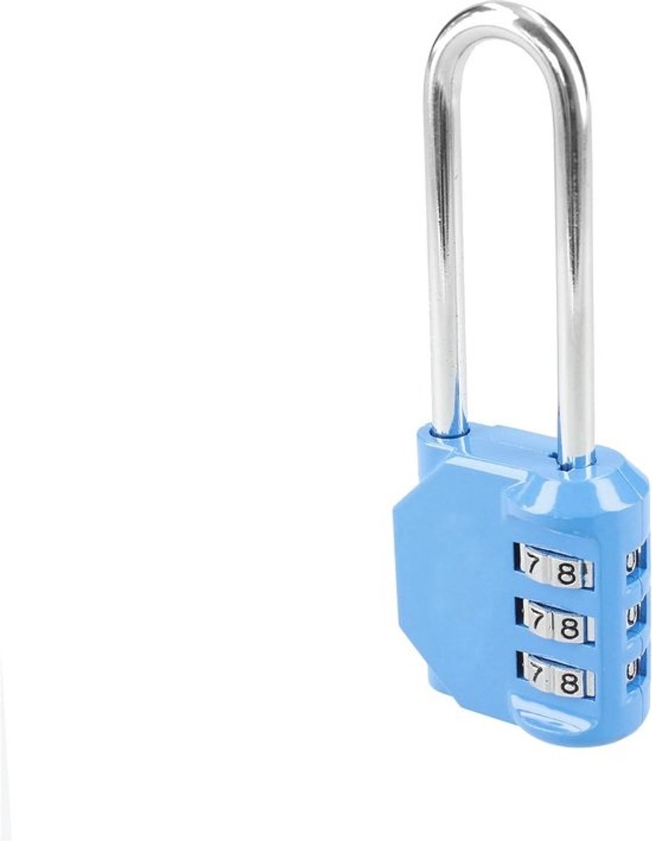 Cijferslot met 3 Cijfers voor Bagage en Fitness, Veilig en Betrouwbaar, Blauw