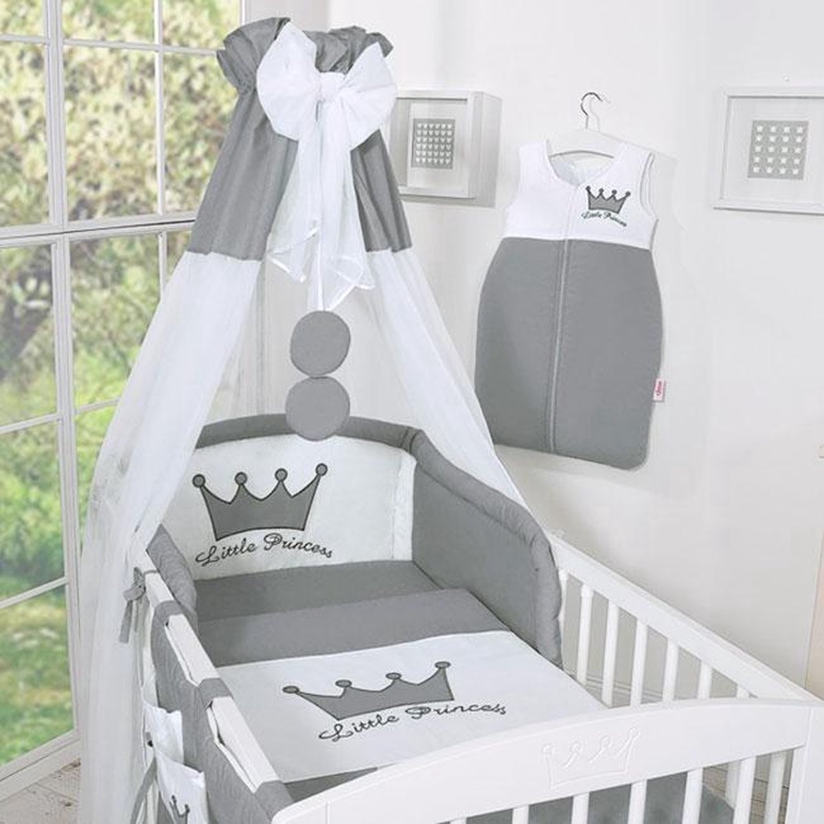 Bedomrander Little Prince/Princess Antraciet-Borduursel - Princess