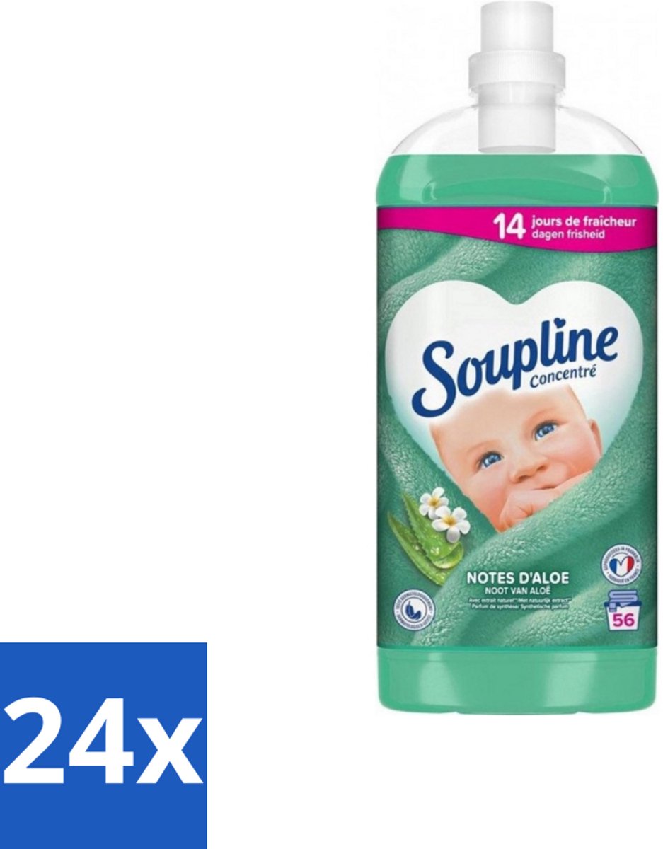Soupline - Wasverzachter - Aloë Vera - 56 Wasbeurten - 1.3L - Voordeelverpakking - 24 stuks
