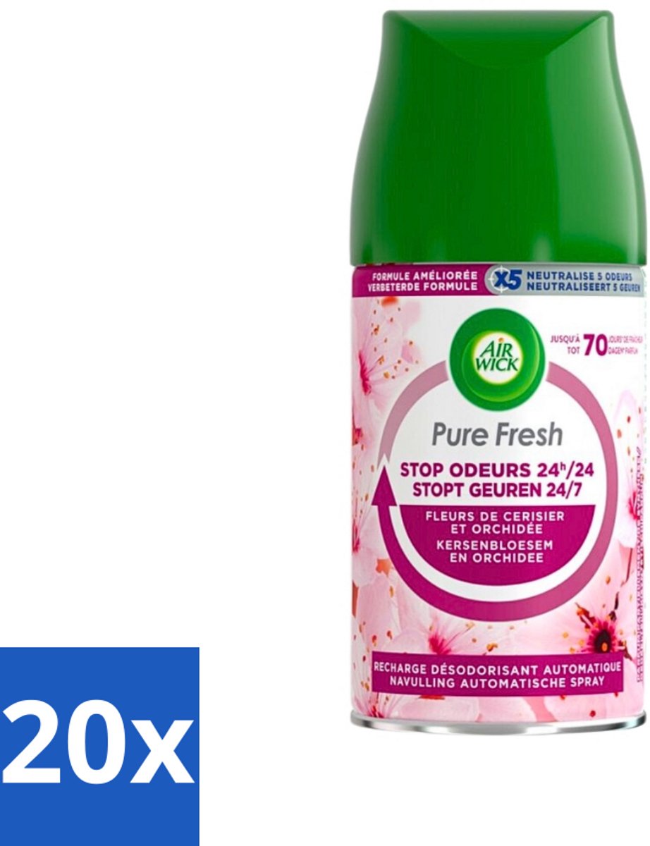 Air Wick Freshmatic Max Pure Fresh Cherry Blossom & Orchid 250 ml - Bulkverpakking - 20 stuks