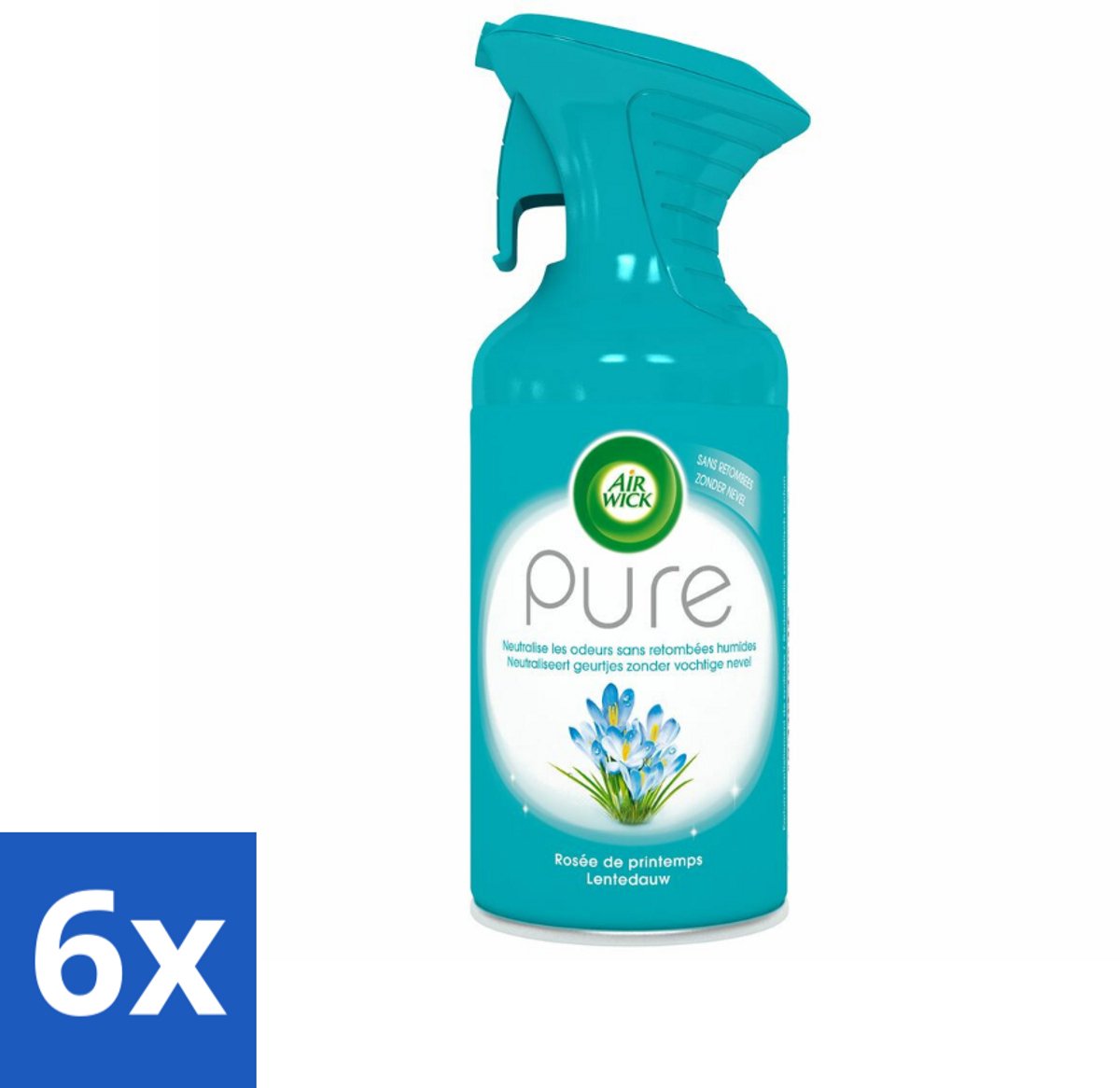 6 x Air Wick Pure Luchtverfrisser Lentedauw 250 ml - Luchtverfrisser - Luchtverfrisserspray - Air Wick - Pure Lentedauw - Frisse Geur