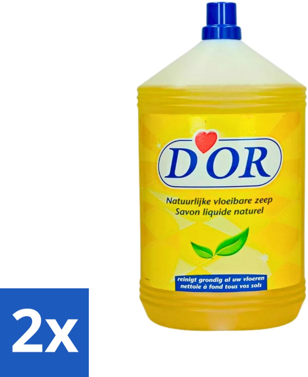 2 x D'Or - Natuurlijke Vloeibare Zeep - Voor Vloeren en Tegels - 5 liter - Vloerzeep - Vloeibare Zeep - Vloeren Schoonmaken - Natuursteen Vloeren - Vloerreiniger