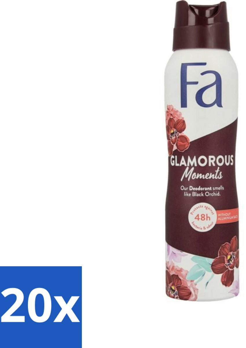 Fa - Glamorous Moments - Deodorant Spray - Zwarte Orchidee - 150 ml - Bulkverpakking - 20 stuks