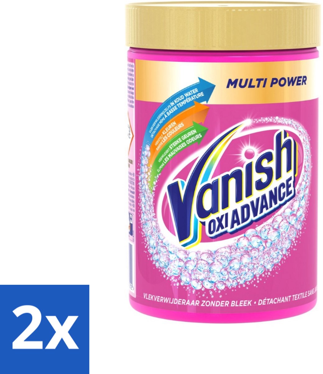 2 x Vanish Oxi Advance - Vlekkenverwijderaar Poeder - Zonder Bleek - Gekleurde Was - 600 Gram - Vlekkenverwijderaar - Waspoeder - Gekleurde Was - Vlekken Verwijderen - Actieve Zuurstof