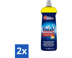 2 x Finish - Glansspoelmiddel - Citroen - Stralende glans - Tot 160 Afwasbeurten - 800 ml - Glansmiddel - Vaatwasser - Citroen - Glanzende Vaat - Snel Drogen