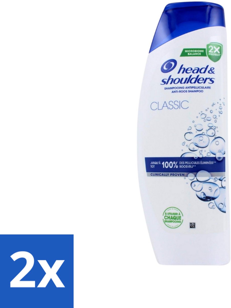 2 x Head & Shoulders - Anti-Roos Shampoo - Classic - 400 ml - Roos Shampoo - Anti-roos Shampoo - Hoofdhuidverzorging - Haarverzorging - 2-in-1 Shampoo