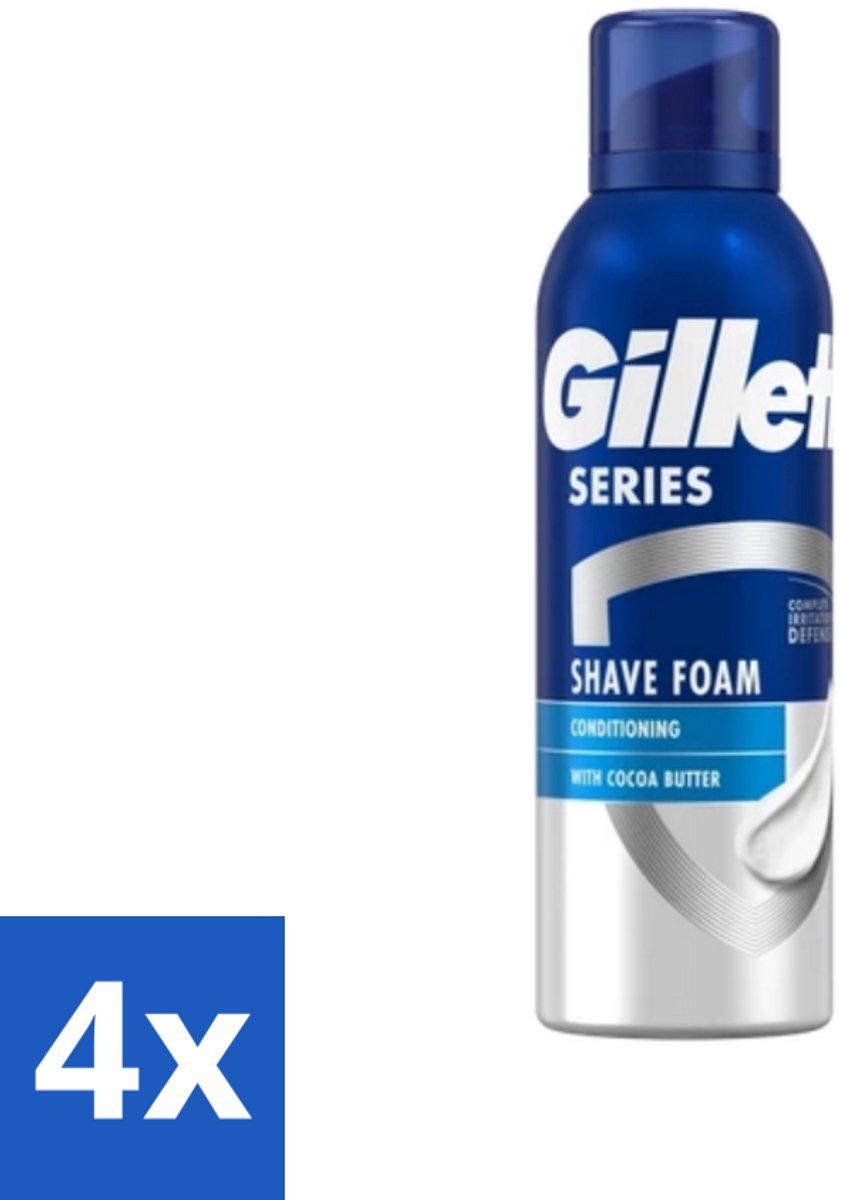 Gillette - Series - Scheerschuim - Met Cacaoboter - 250 ml - Voordeelverpakking - 4 stuks