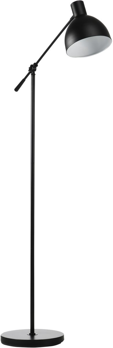 In hoogte verstelbare staande lamp, staande lamp met verstelbare zwenkarm, staande lamp van 40 W exclusief lamp, met E27-fitting, voor de woonkamer, slaapkamer, zwart