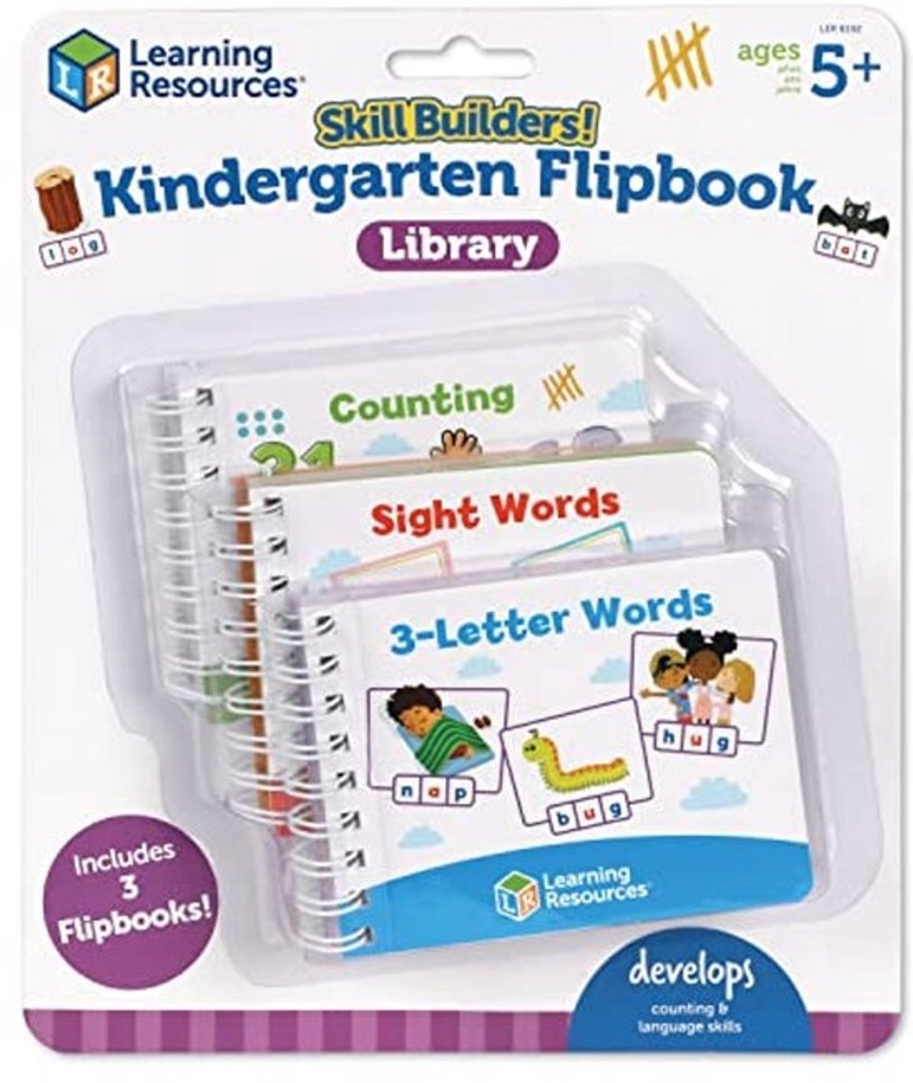 Flipboek Bibliotheek voor Kleuters - 3 Stuks, Leuke Leeractiviteiten voor Kinderen van 5 jaar en ouder
