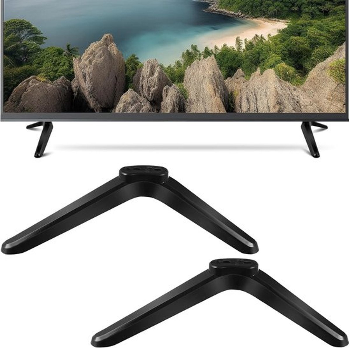 Universele tv-standaard - Tafelmontagebeugels - Televisie opstellen - Eenvoudige montage - 32-55 inch - Zwart