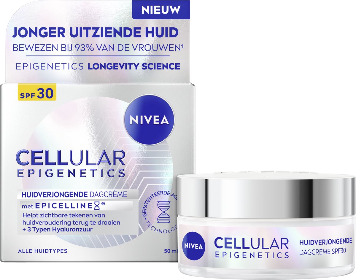 NIVEA Cellular Epigenetics Huidverjongende Dagcrème SPF30 - Anti-Age - Met 3 typen Hyaluron - Verstevigend - 50 ml