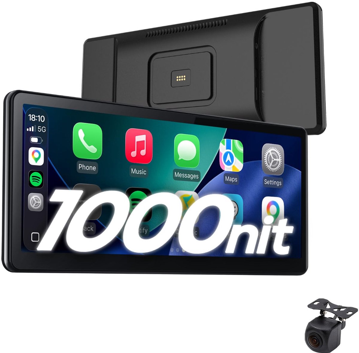 CarPlay Scherm 8,9 Inch – Draadloos Apple CarPlay & Android Auto – 1000 Nits – 60 FPS – Achteruitrijcamera