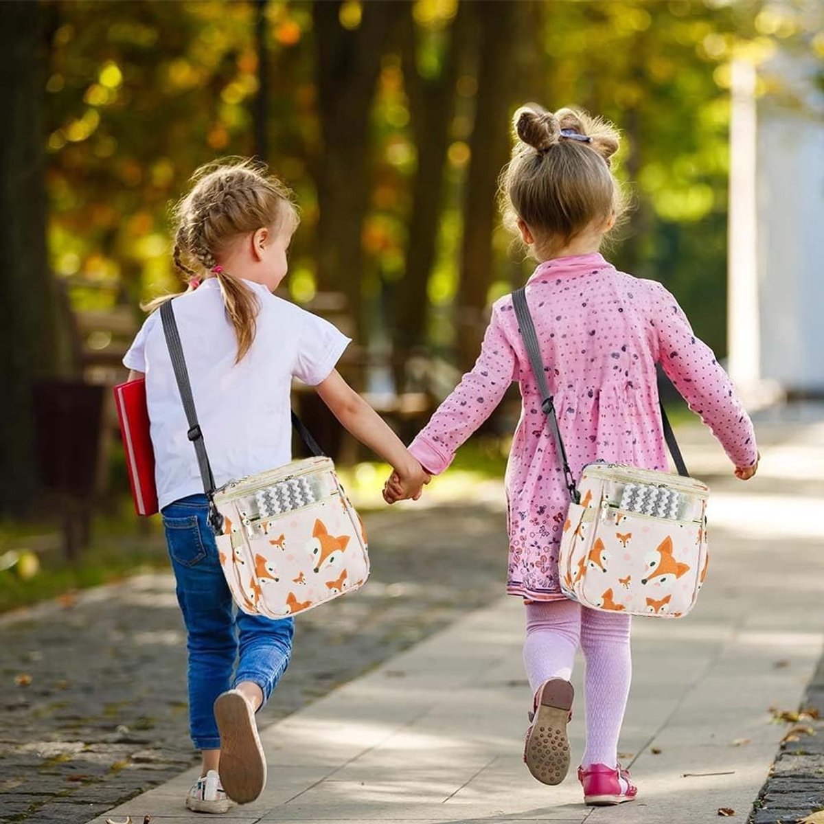 Fietstas voor Kinderen - Oranje - 12 x 18 x 12 cm - Waterdichte Stuurtas van Oxford-Stof - Voor Meisjes en Kinderen