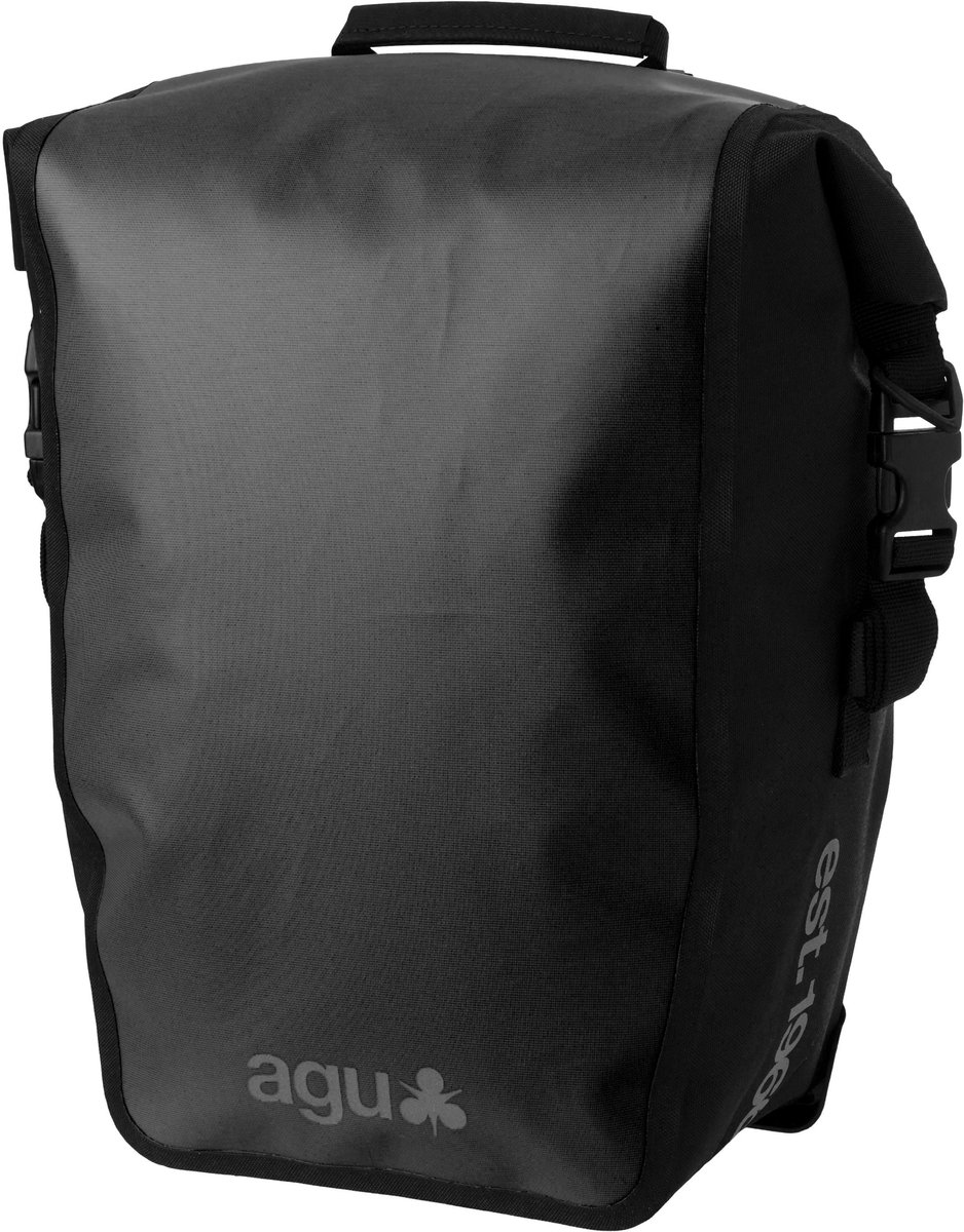 AGU Clean - Enkele Fietstas - 17L - Zwart - Waterdichte fietstas - Click’n Go systeem - Reflecterend - Tas voor werk