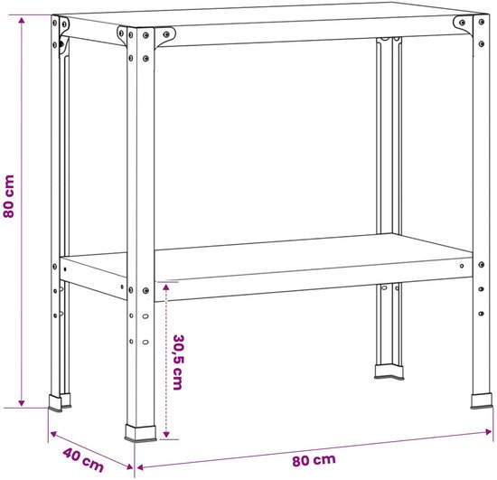 vidaXL - Planttafel - 80 - x - 40 - x - 80 - cm - Gepoedercoat - staal - Zwart — afbeelding 5