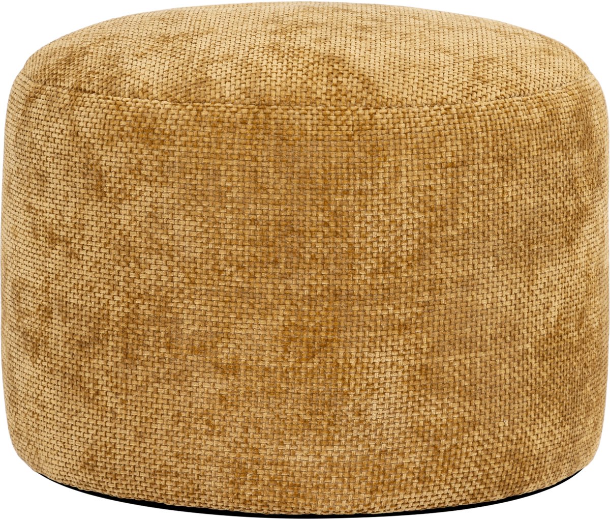 icon - Milano Poef - Ronde Zitzak Hocker - Chenille - Geel