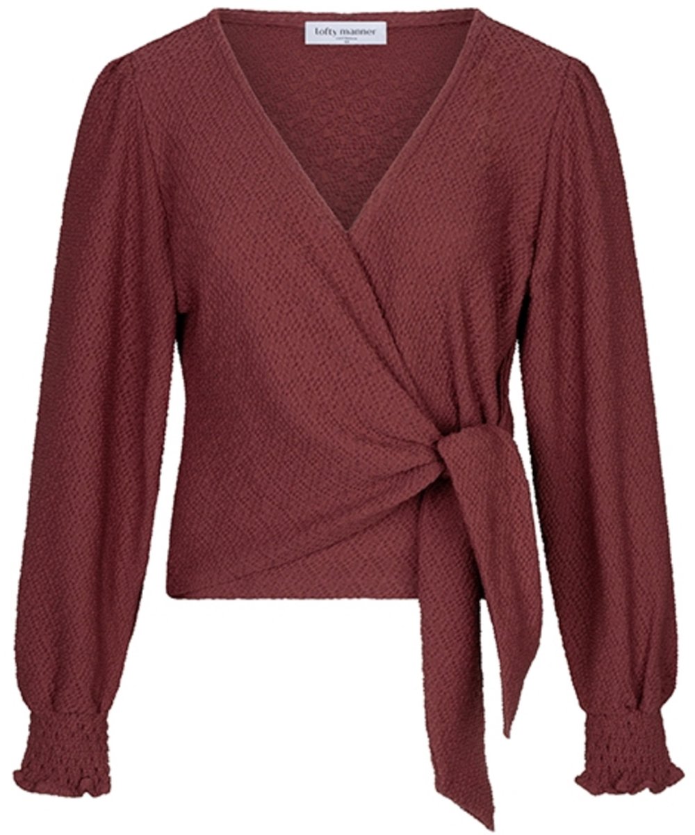 Lofty Manner Top Top Isa Structured Wrap Ri06 1 Brick Red Dames Maat - M
