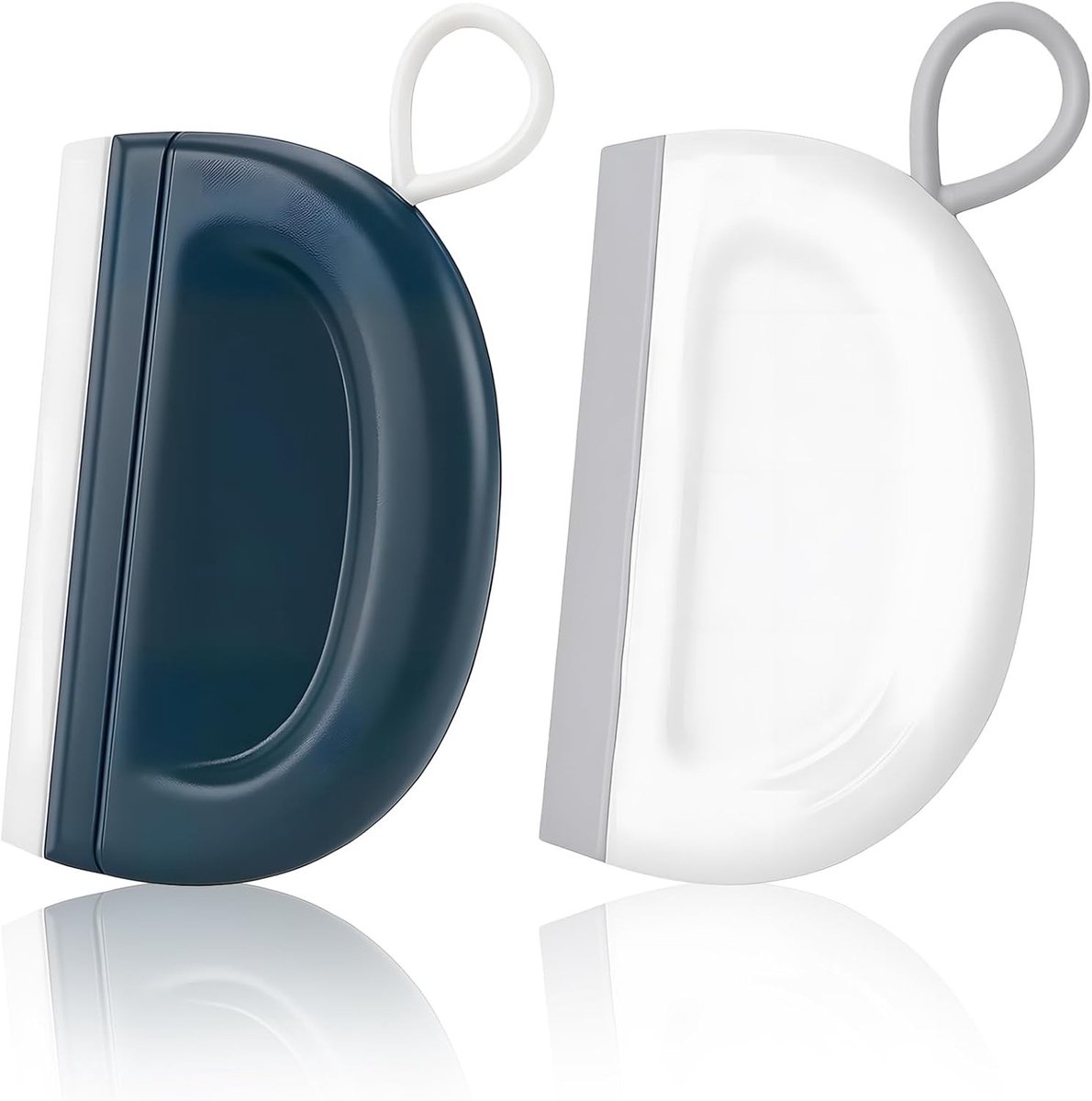 Set van 2 Flexibele Mini Siliconen Trekkers voor Streeploos Schoonmaken van Douchedeuren, Ramen en Glas in Badkamer en Keuken