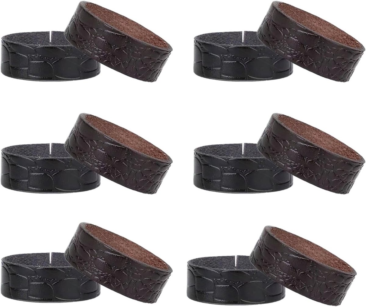 Set van 12 Leren Riemen met Lus voor Handgemaakte Tassen, Accessoires en DIY Projecten in Bruin en Zwart