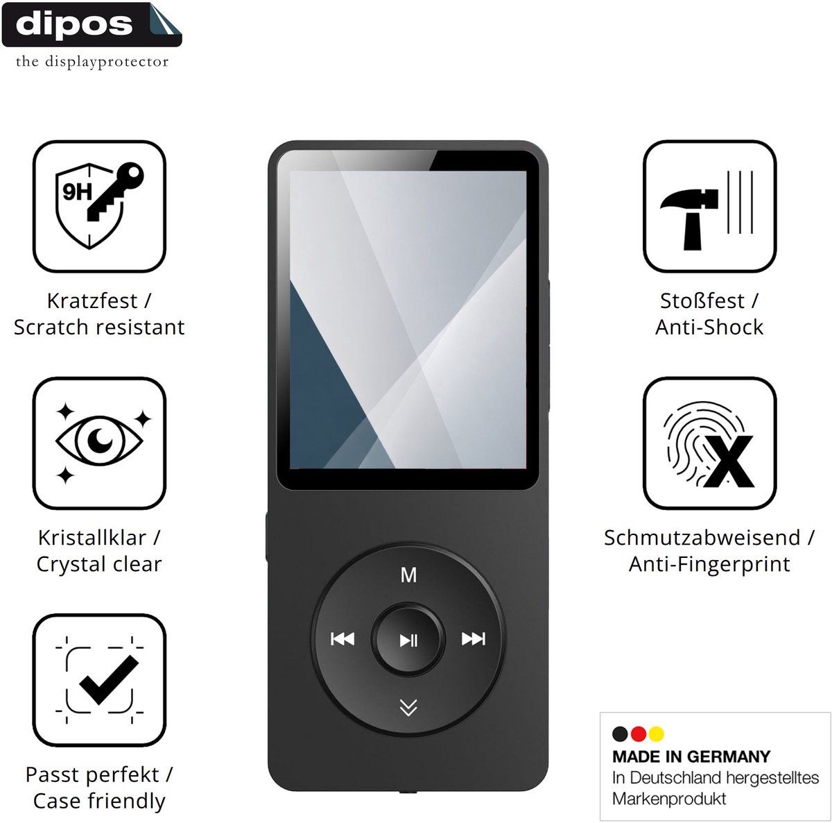 dipos – 2x Pantserfolie geschikt voor AGPTEK A02ST | 9H Screenprotector