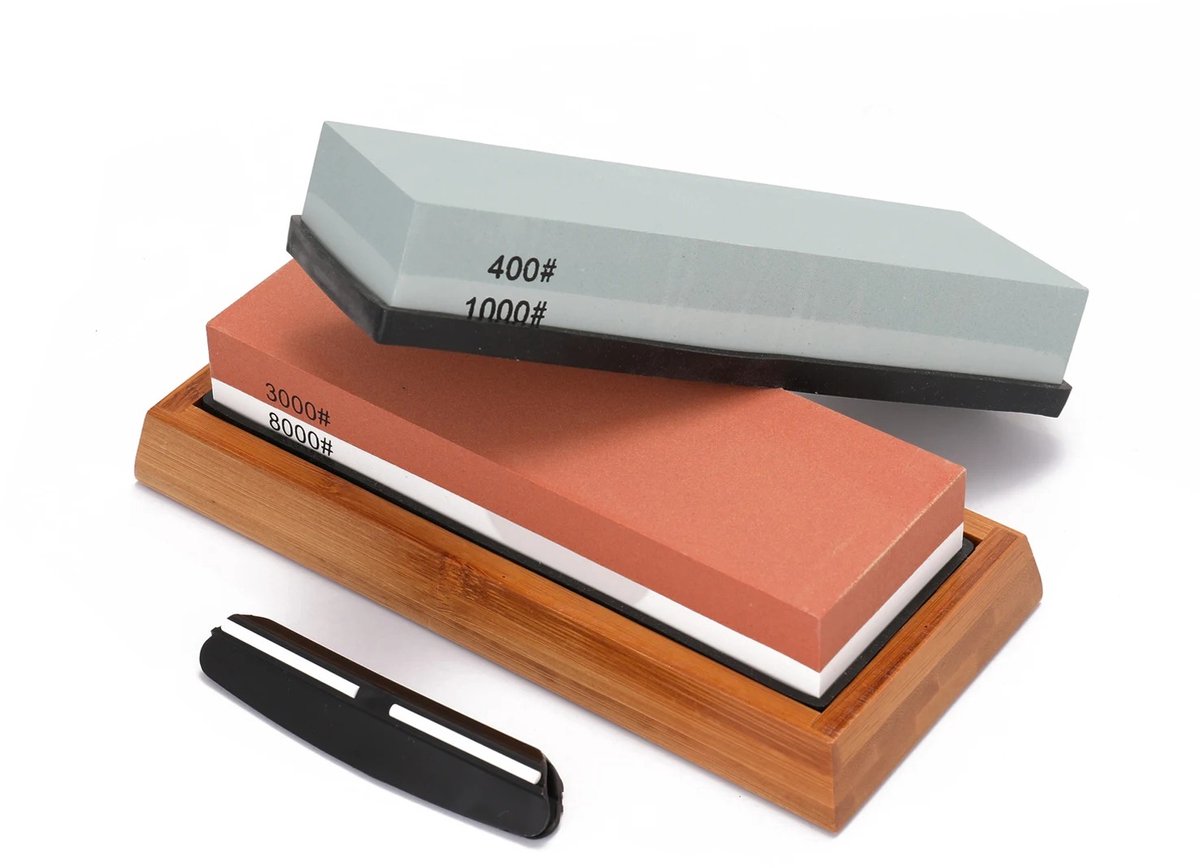 Geargalaxy Slijpsteen - Wetsteen - Slijpsteen Set - Slijper - Scherpsteen - 400/1000 & 3000/8000 Grit - Met Antislip Basis