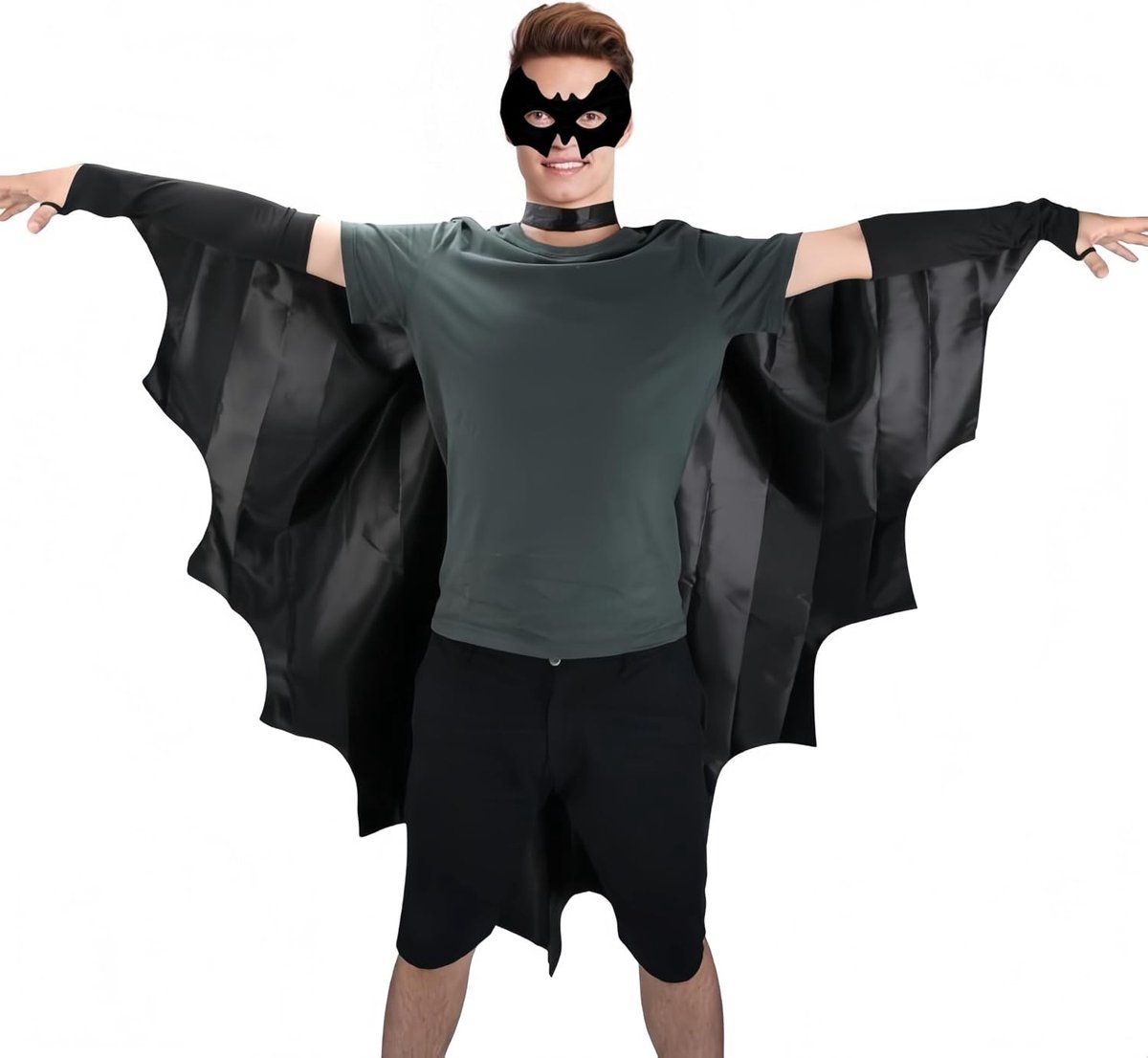 Volwassen Halloween Kostuum met Pruik en Cape voor een Spookachtige Look