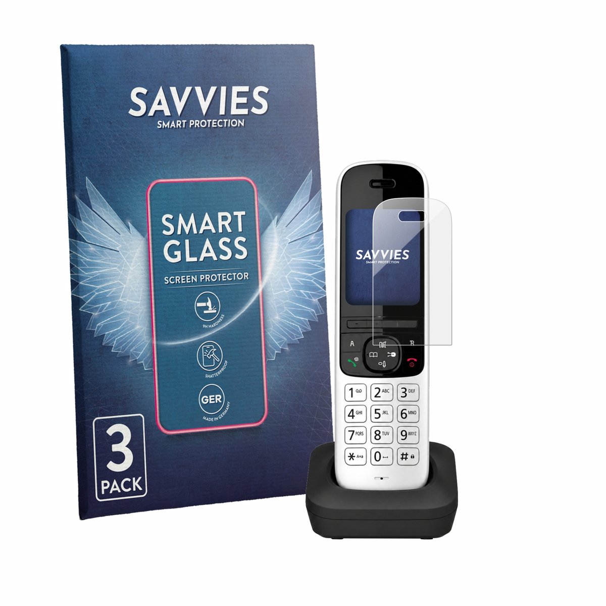 3 Stuks Savvies Screenprotector - geschikt voor Panasonic KX-TGH723 - beschermfolie glas transparant