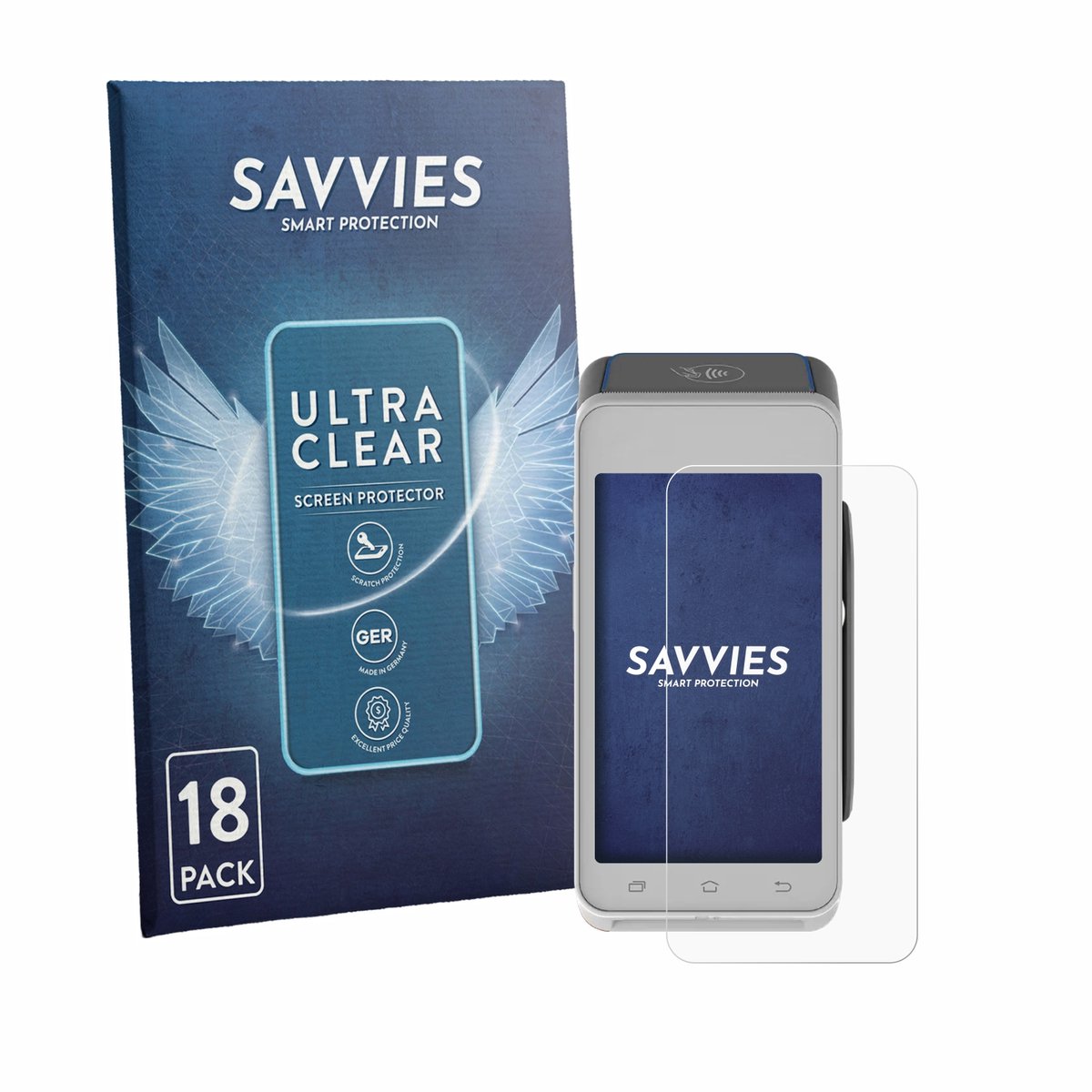 Savvies - Screenprotector voor Pax A910S - Folie Beschermfolie transparant 18 Stuks