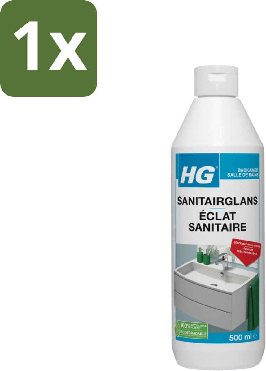1 x HG Badkamerreiniger Extra Glans 500 ml - Badkamerreiniger - Badkamer Schoonmaken - Badkamer Reinigen - Badkamer Glans - Badkamer Reiniger Extra Glans
