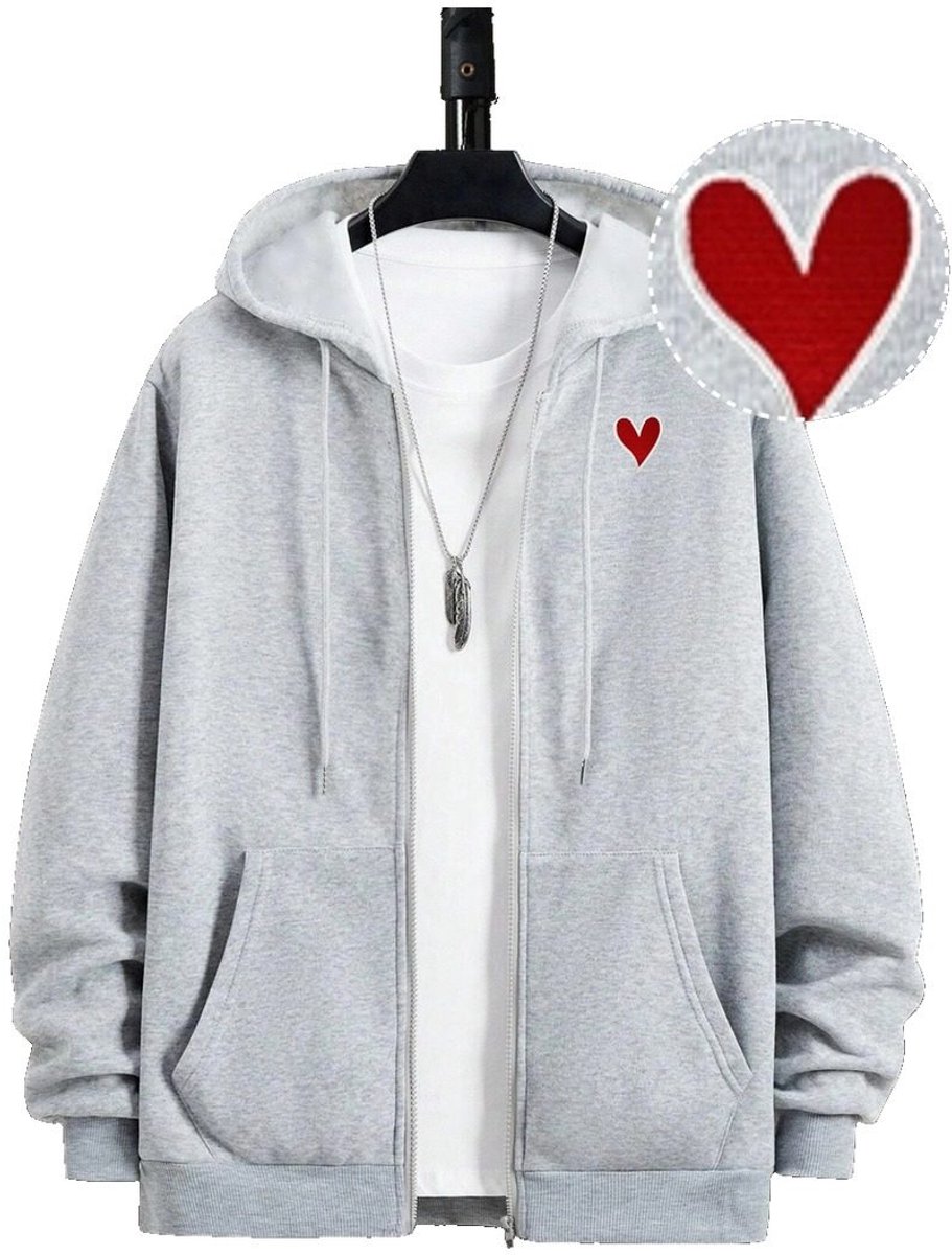 Currero Vest Heren Met Rits Sweater Cardigan Gebreid Sweaters Hoodie Warme Trui Lange Mouw Lichtgrijs
