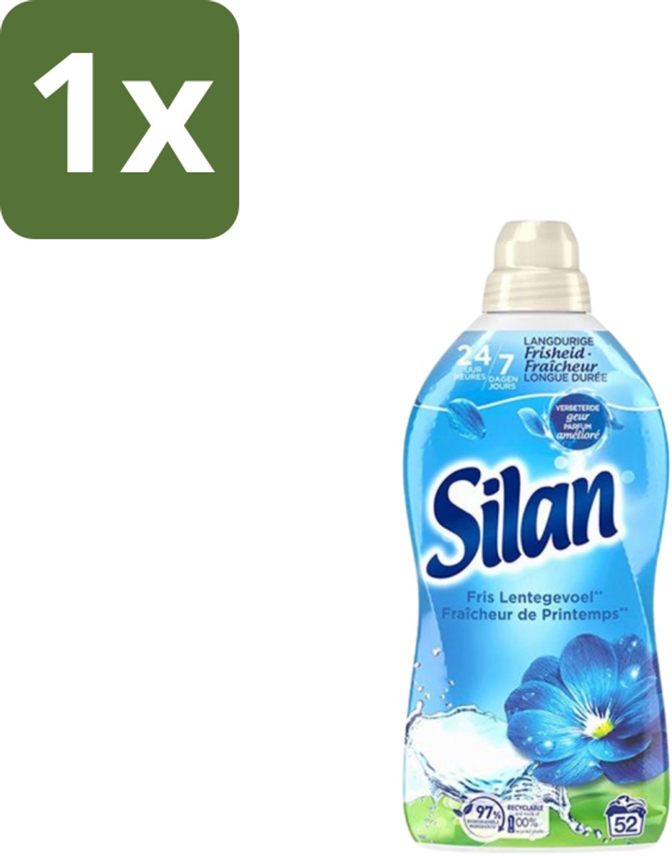 1 x Silan – Wasverzachter – Classic Blue Fris Lentegevoel – 1144 ml - Wasverzachter - Fris Lentegevoel - Wasgoed Verzachter - Wasgoed Geur - Wasgoed Comfort