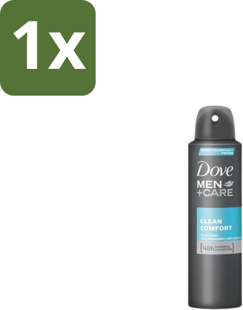 1 x Dove Men+Care – Deodorant Spray – Clean Comfort – 200 ml - Anti-transpirant Spray - Okselgeur - Frisse Geur - Schone Geur - Okselverzorging