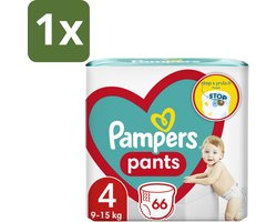 1 x Pampers – Luierbroekjes – Pants Maat 4 – 66 Luiers - Luier Broekje - Luier Voor Baby - Luier Voor Peuters - Actieve Baby - Droge Luier
