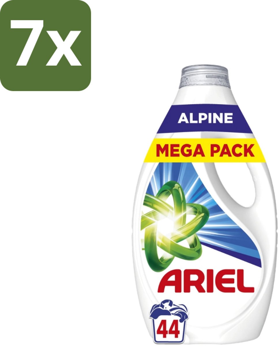 7 x Ariel – Vloeibaar Wasmiddel – Alpine – 1980 ml – 44 wasbeurten - Vloeibaar Wasmiddel - Vlekverwijdering - Koud Wassen - Ariel Alpine - Wasmiddel 1980 Ml